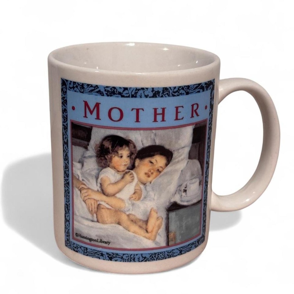 Huntington Library Mary Cassatt Mother Art Print Coffee Mug 10oz Blue Ceramic